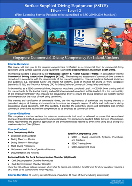 Surface Supplied Diving Equipment (SSDE) Diver — Level 2