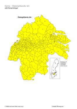 Karta - Östergötlands Län 160 Församlingar