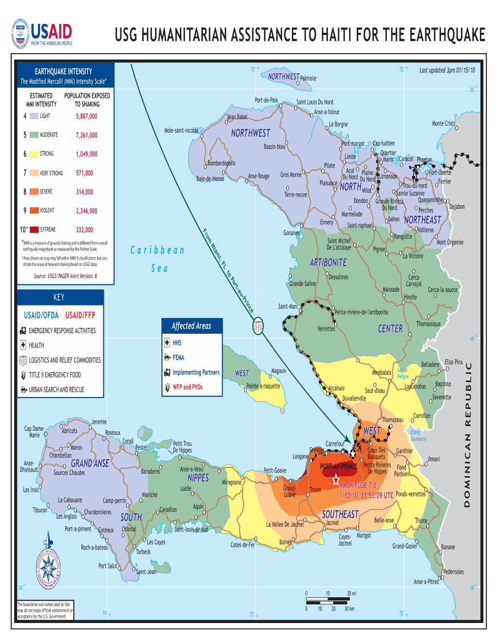 Haiti Earthquake Program Map 1/15/2010
