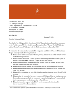 DDOT Project Manager District Department of Transportation (DDOT) 55 M Street SE, Suite 400 Washington, DC 20003 Mohamed.Dahir@Dc.Gov