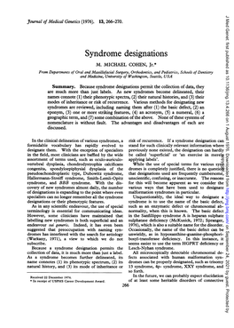 Syndrome Designations M