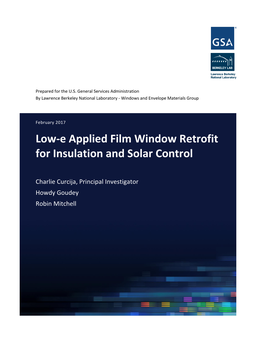 Low-E Applied Film Window Retrofit for Insulation and Solar Control