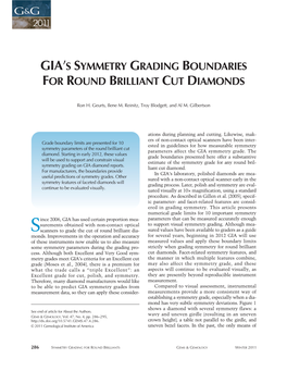 GIA's Symmetry Grading Boundaries for Round Brilliant Cut Diamonds