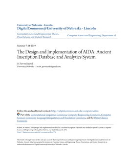 The Design and Implementation of Aida: Ancient Inscription Database and Analytics System