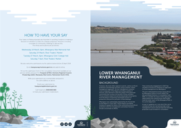 Lower Whanganui River Management