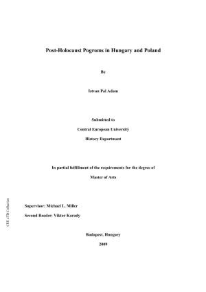 Post-Holocaust Pogroms in Hungary and in Poland