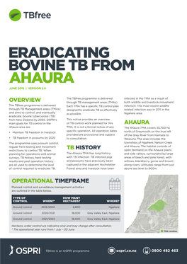 Eradicating Bovine Tb from Ahaura June 2019 | Version 2.0