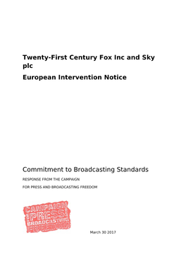 2017 03 30-CPBF Submission to Ofcom on Fox-Sky