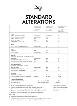 Alterations Price List (All Up)