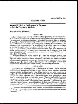 Diversification of Agriculture in Gujarat: a Spatio-Temporal Analysis