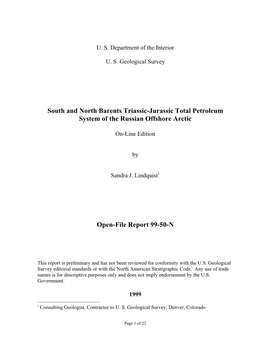 South and North Barents Triassic-Jurassic Total Petroleum System of the Russian Offshore Arctic