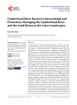 Managing the Cumberland River and the Land Between the Lakes Landscapes