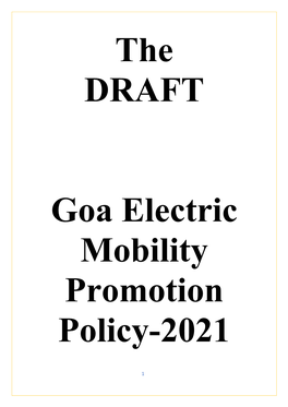 Draft of Goa Electric Mobility Promotion Policy 2021