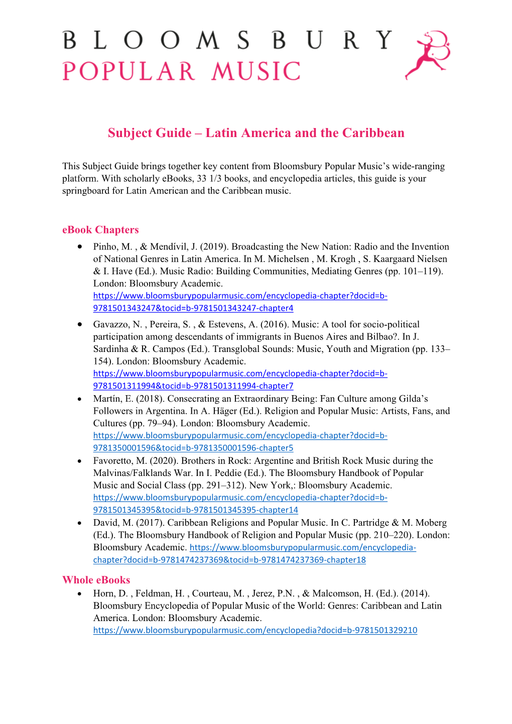 Subject Guide – Latin America and the Caribbean