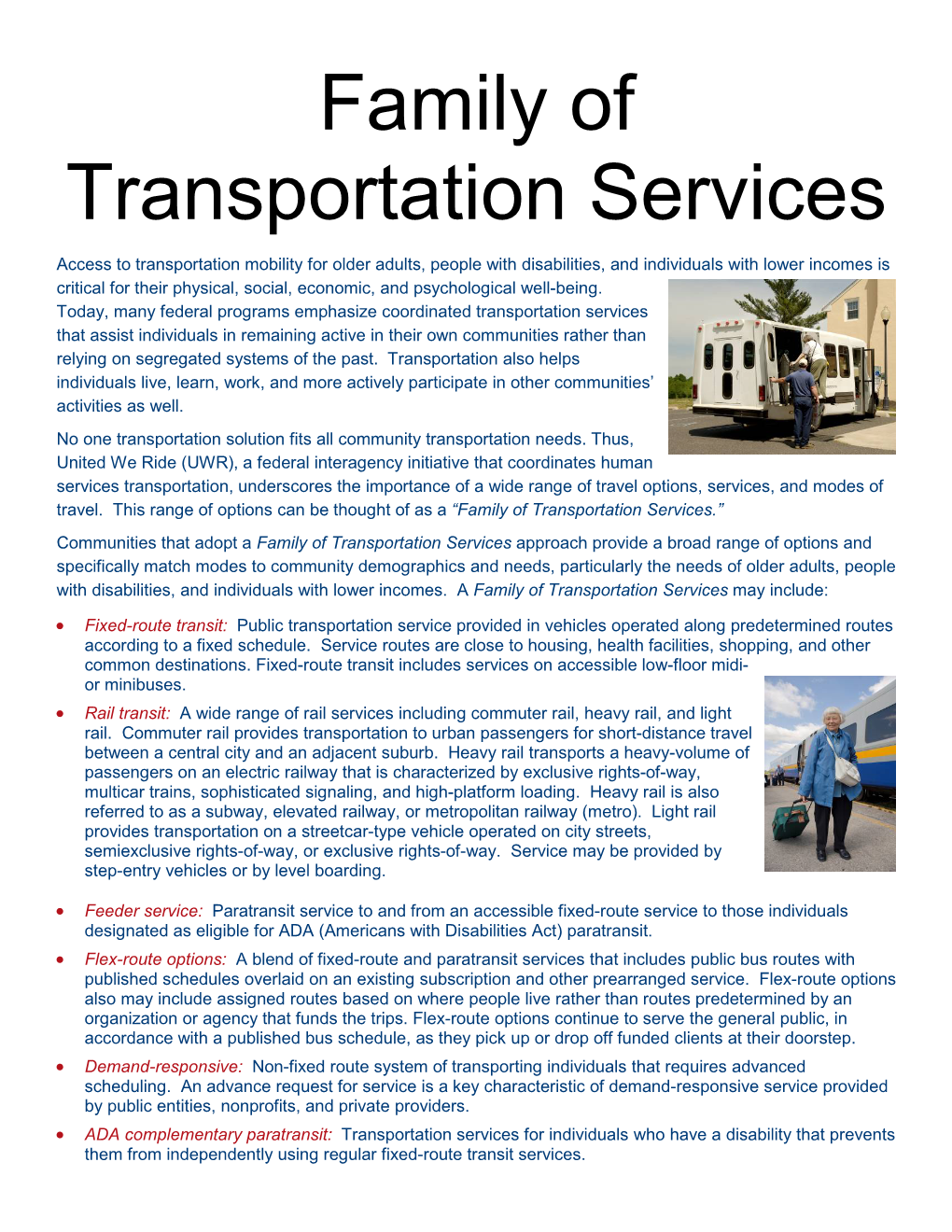 Family of Transportation Services