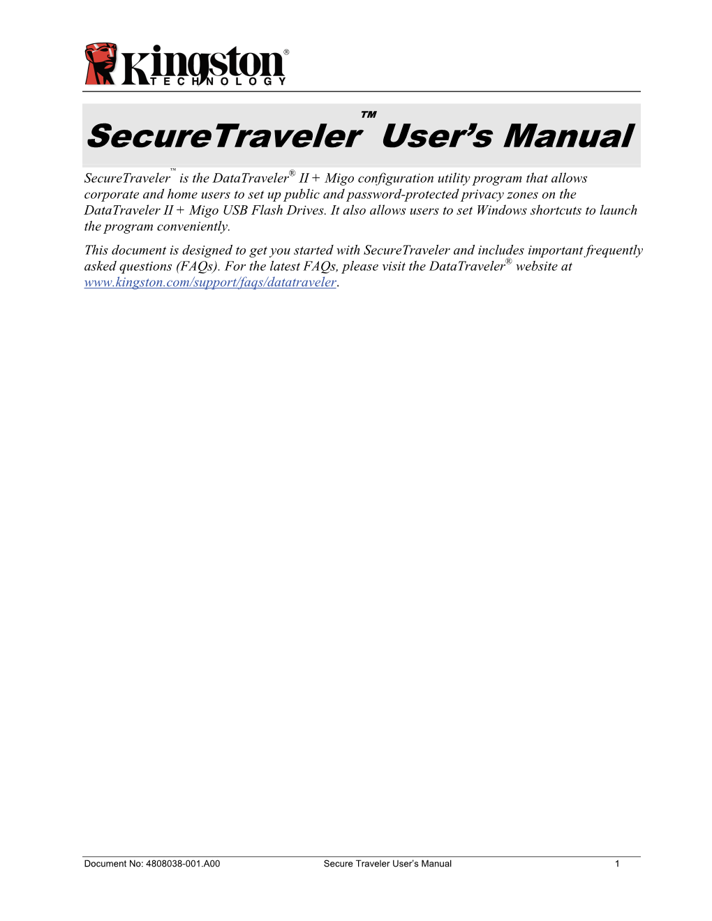 Securetraveler™ User's Manual