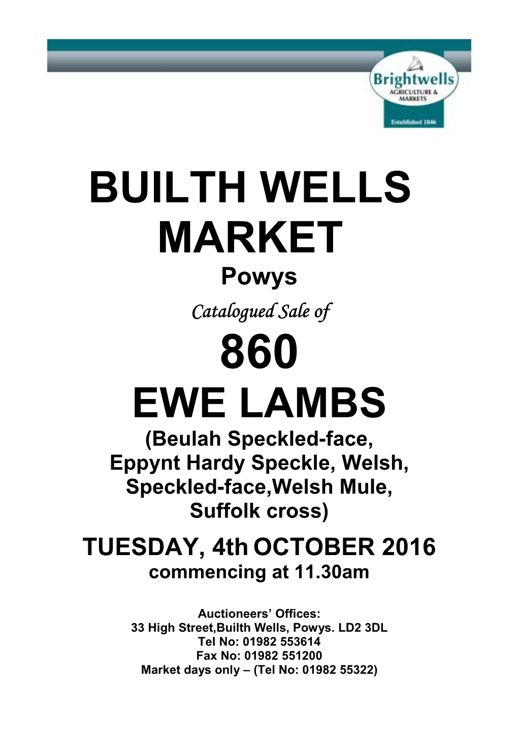 BUILTH WELLS MARKET Powys