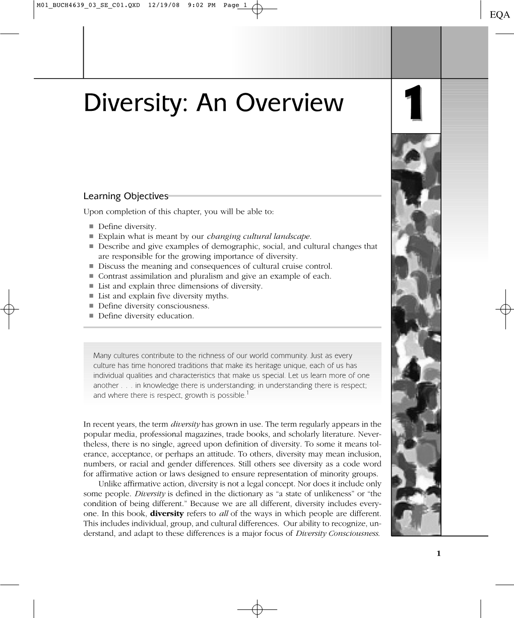 Diversity: an Overview 11