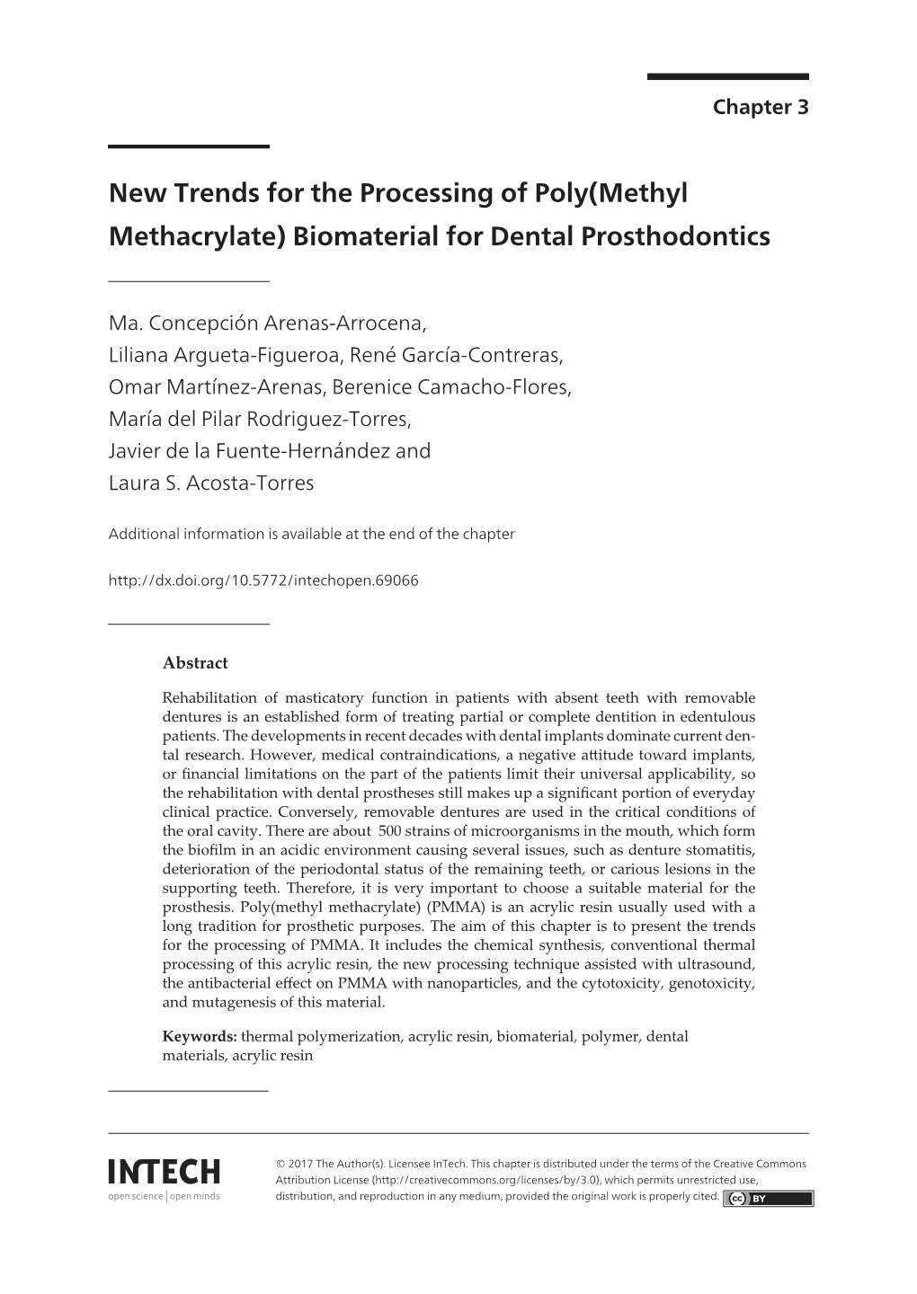 New Trends for the Processing of Poly(Methyl Methacrylate) Biomaterial for Dental Prosthodontics Methacrylate) Biomaterial for Dental Prosthodontics