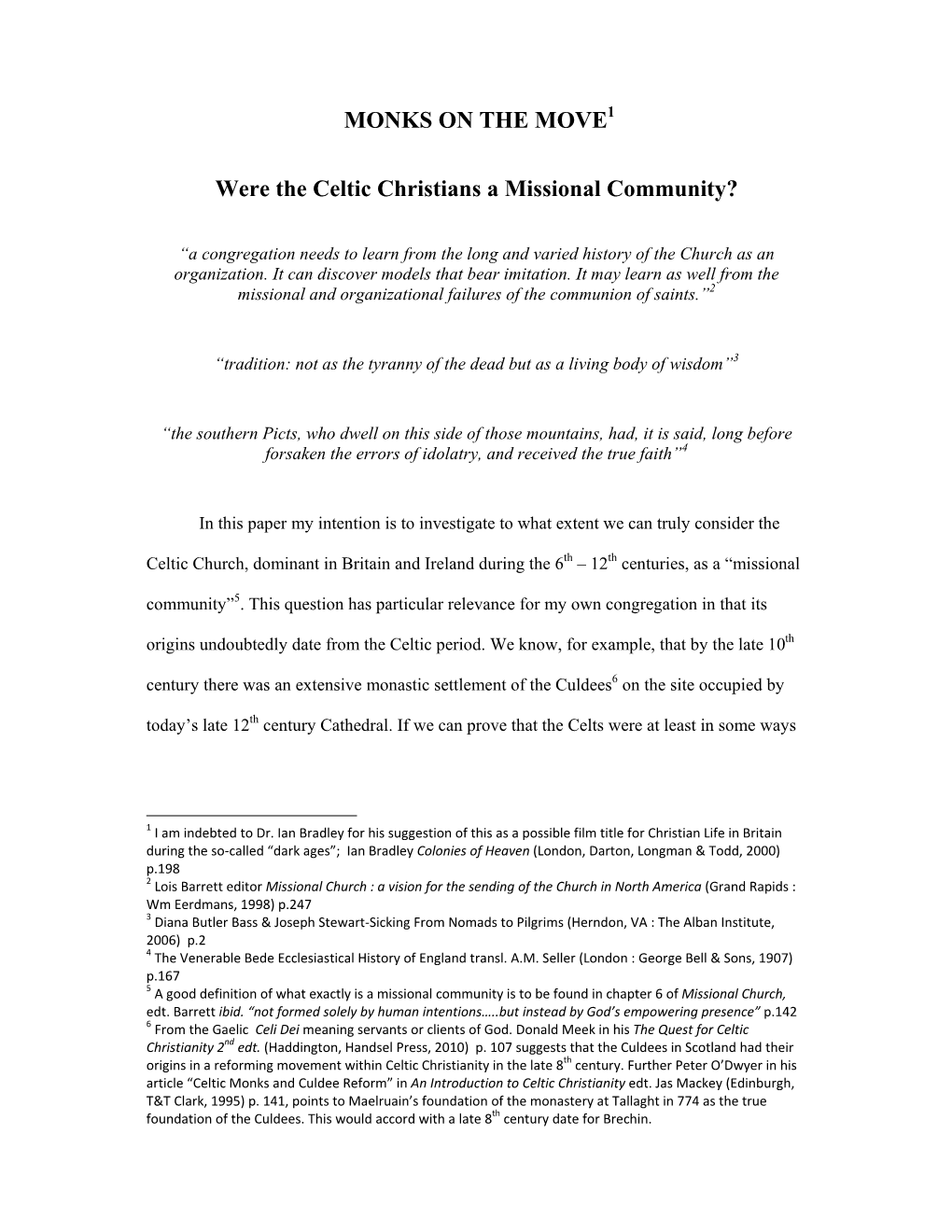 Were the Celtic Christians a Missional Community?