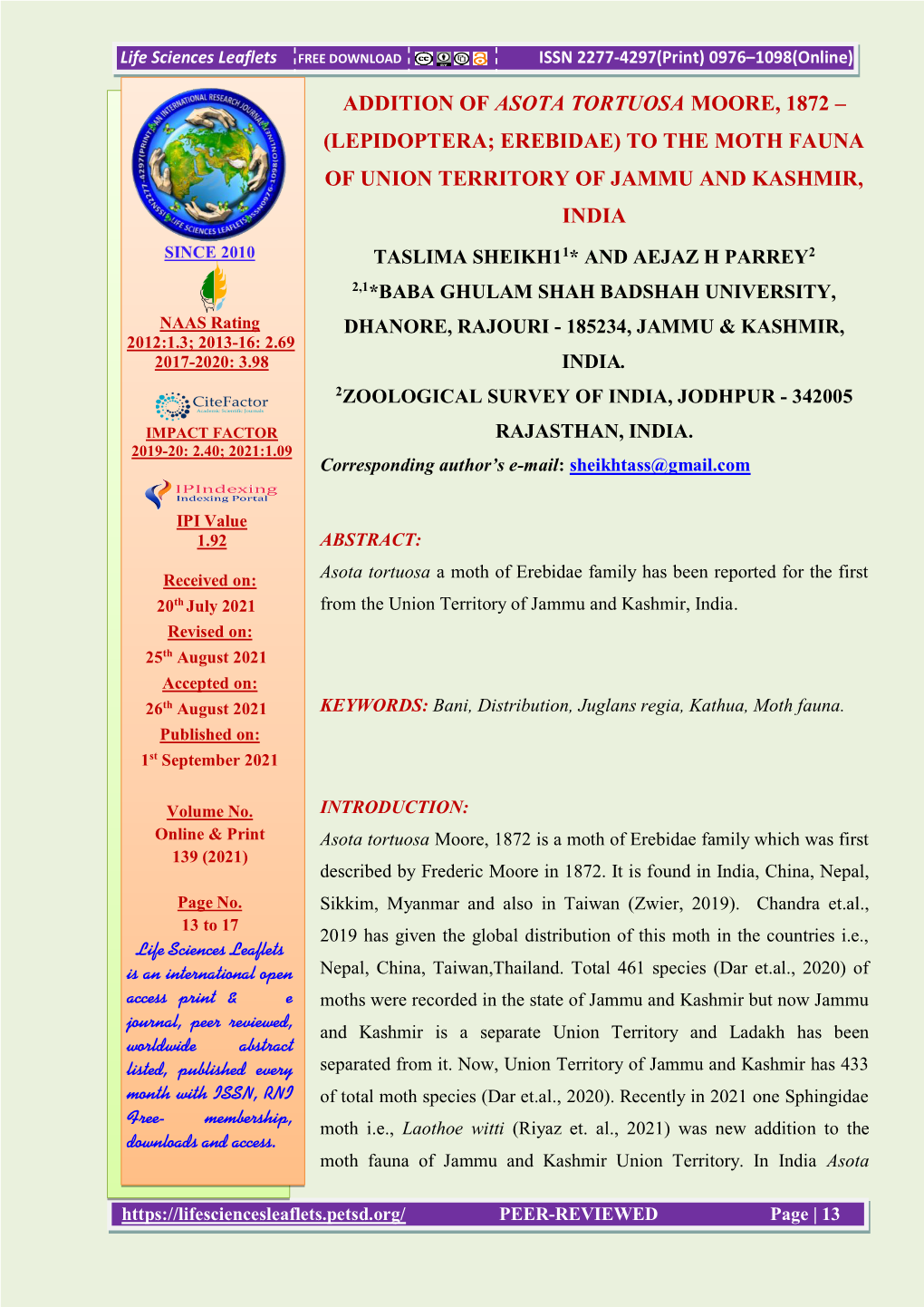 Comparative Occurance and Population Status of Bird