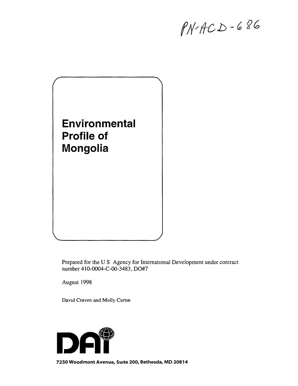 Environmental Profile of Mongolia