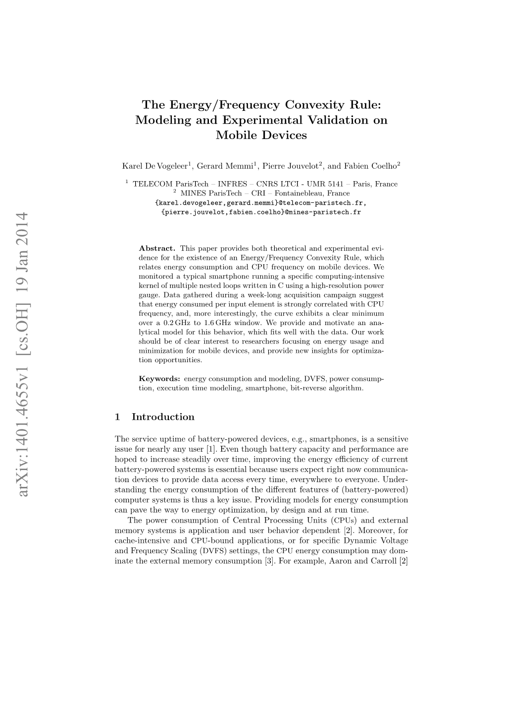 Arxiv:1401.4655V1 [Cs.OH] 19 Jan 2014 Eoyssesi Plcto N Srbhvo Eedn 2.More [2]