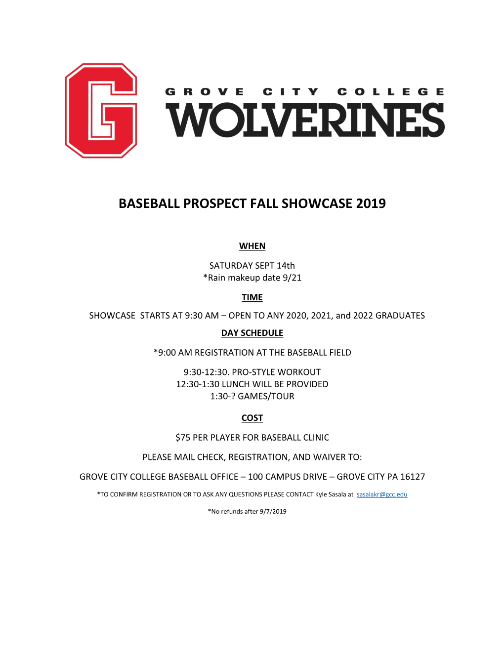 Baseball Prospect Fall Showcase 2019