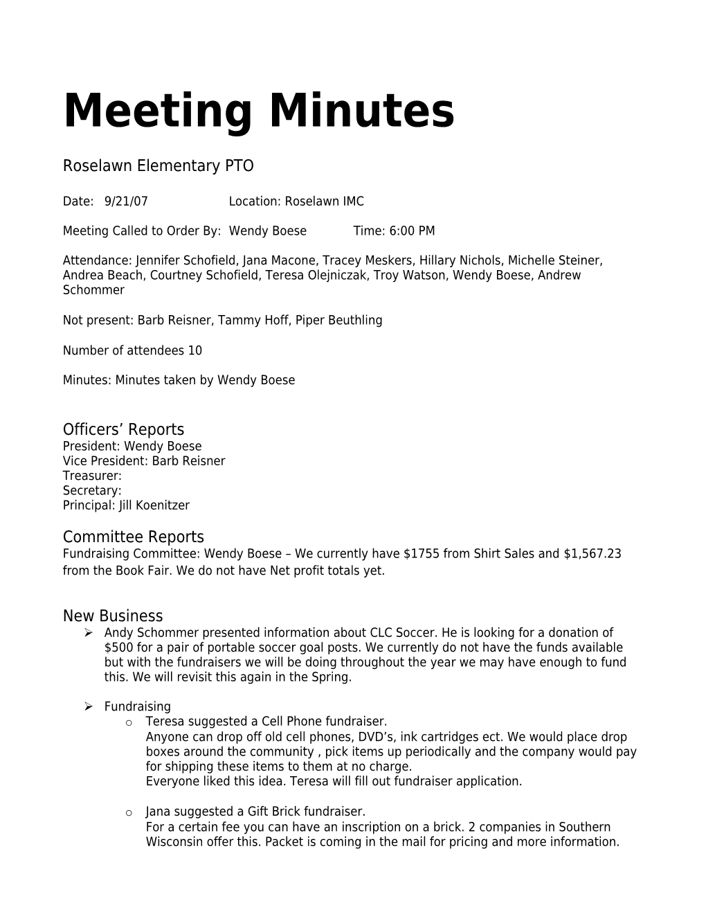 Meeting Minutes s7