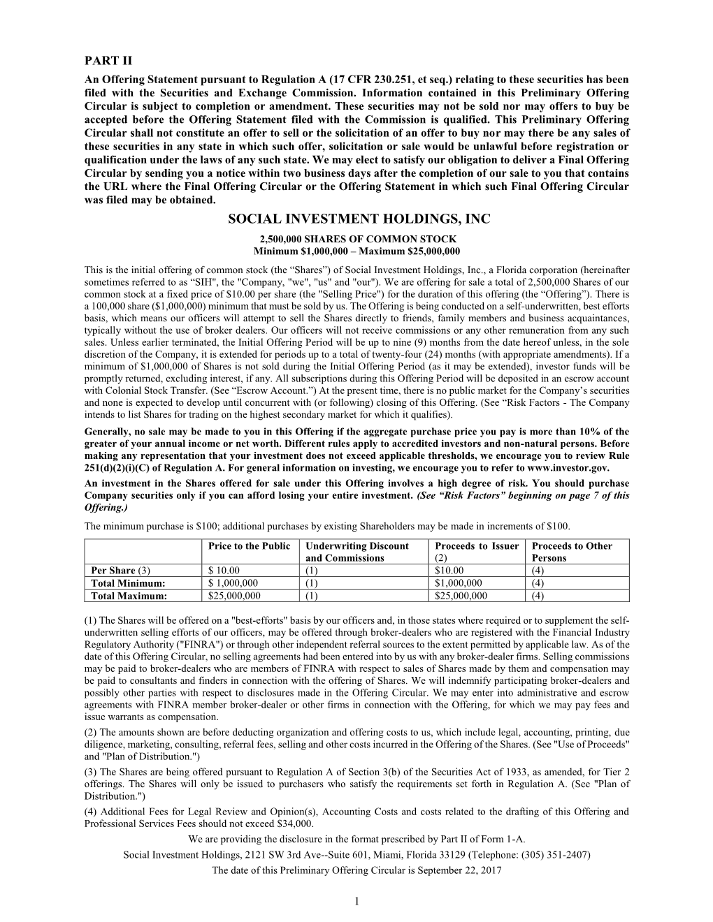 Social Investment Holdings