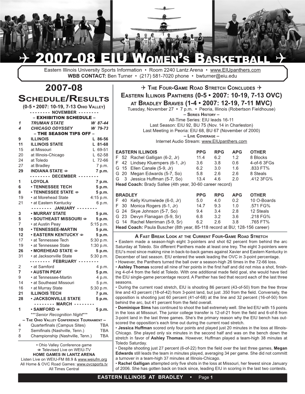 2007-08 EIU Women's Basketball