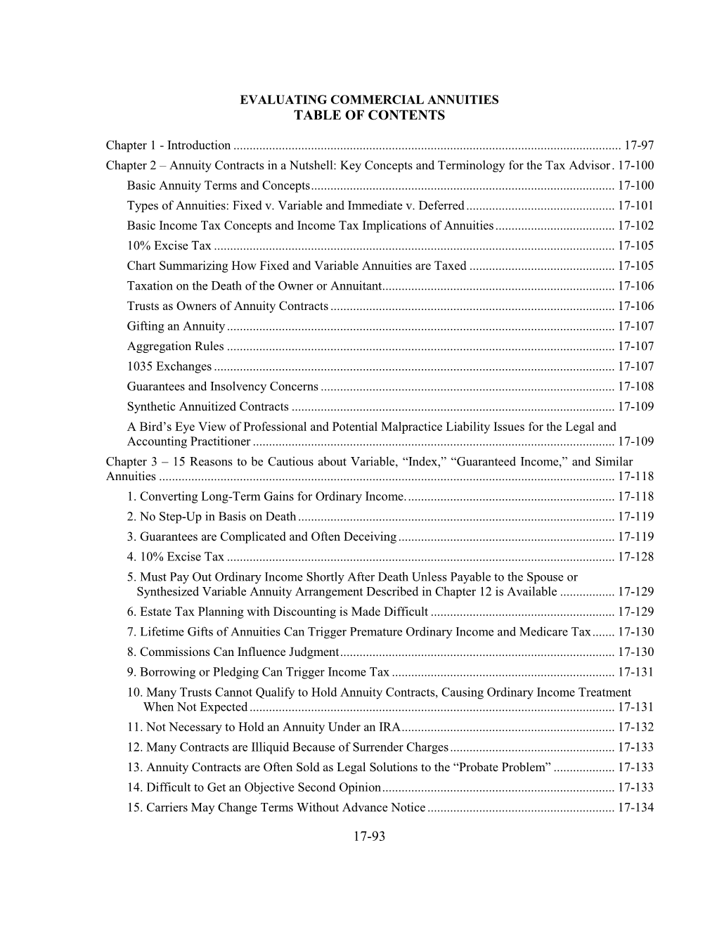 17-93 Table of Contents