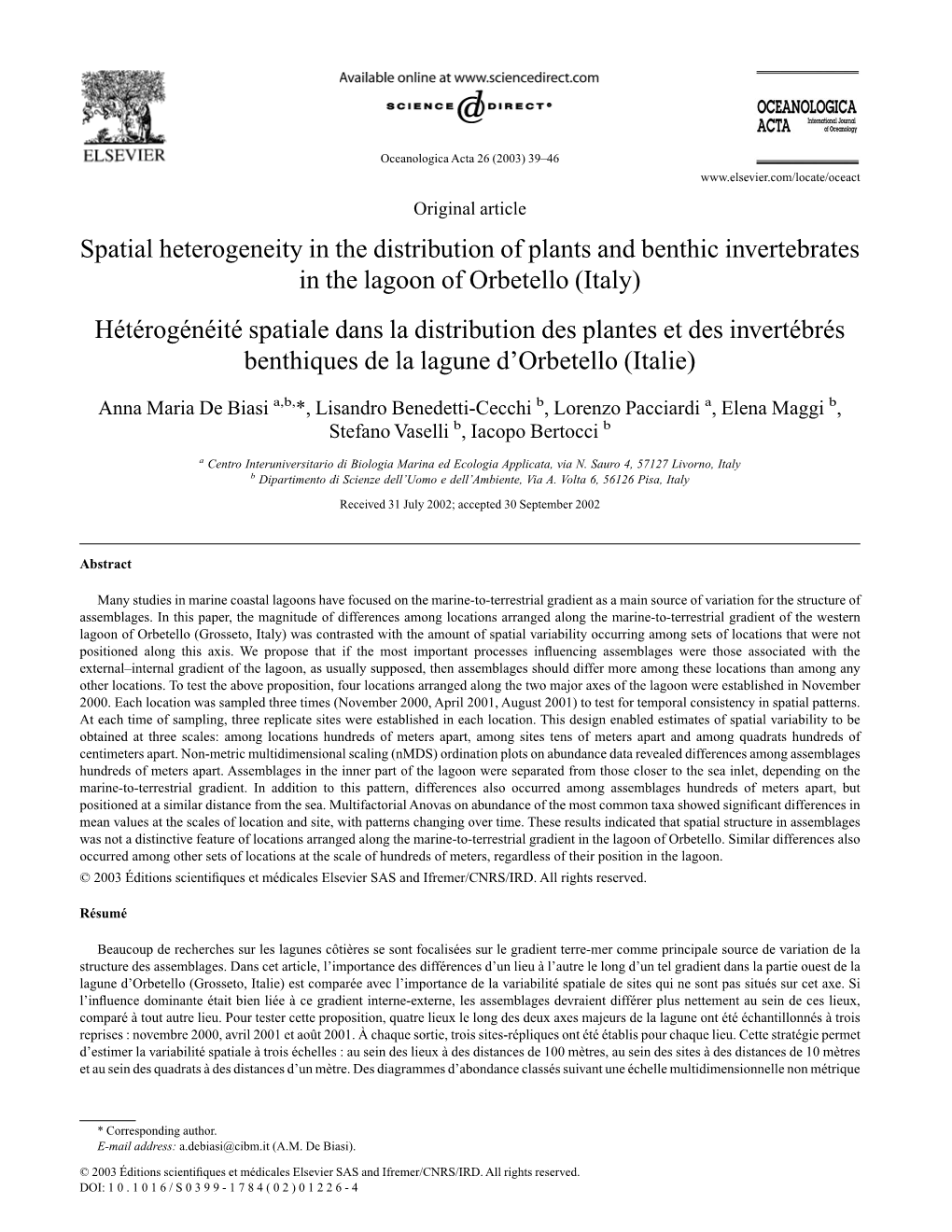 Spatial Heterogeneity in the Distribution of Plants And