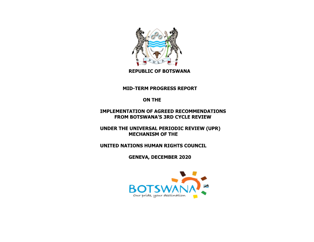 Republic of Botswana Mid-Term Progress Report