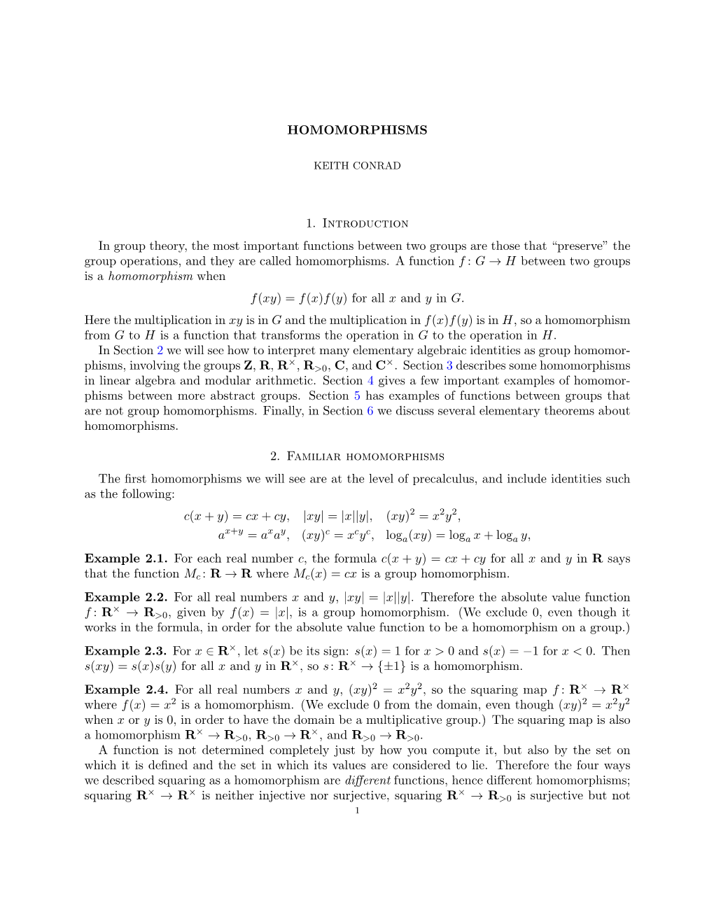 Homomorphisms