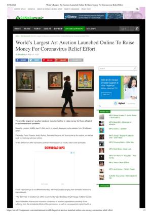 World's Largest Art Auction Launched Online to Raise Money For