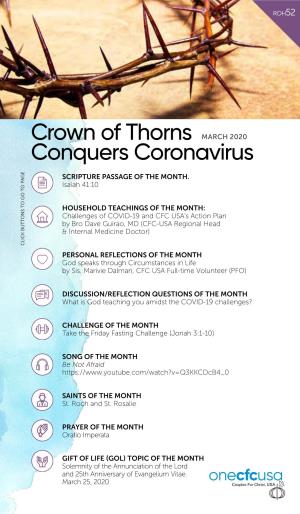 Crown of Thorns Conquers Coronavirus
