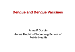 Dengue and Dengue Vaccines