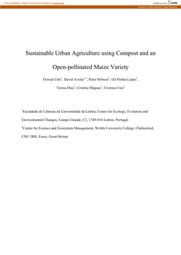 Sustainable Urban Agriculture Using Compost and an Open-Pollinated