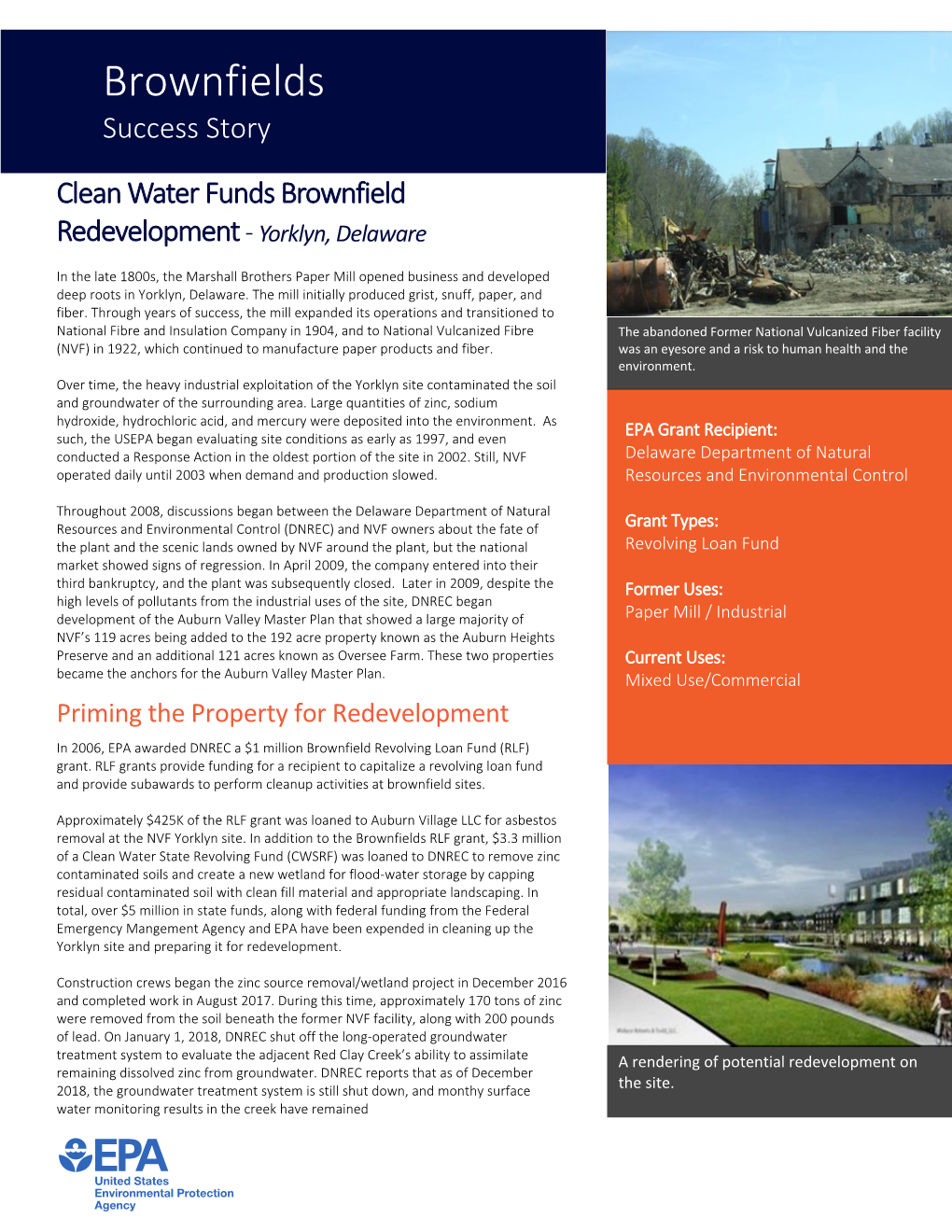 Clean Water Funds Brownfield Redevelopment - Yorklyn, Delaware