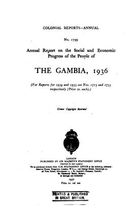 Annual Report of the Colonies. Gambia 1936