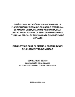 Diagnostico Para Plan Centro De Maicao Version Final 1