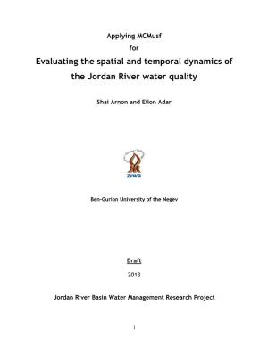 Evaluating the Spatial and Temporal Dynamics of the Jordan River Water Quality