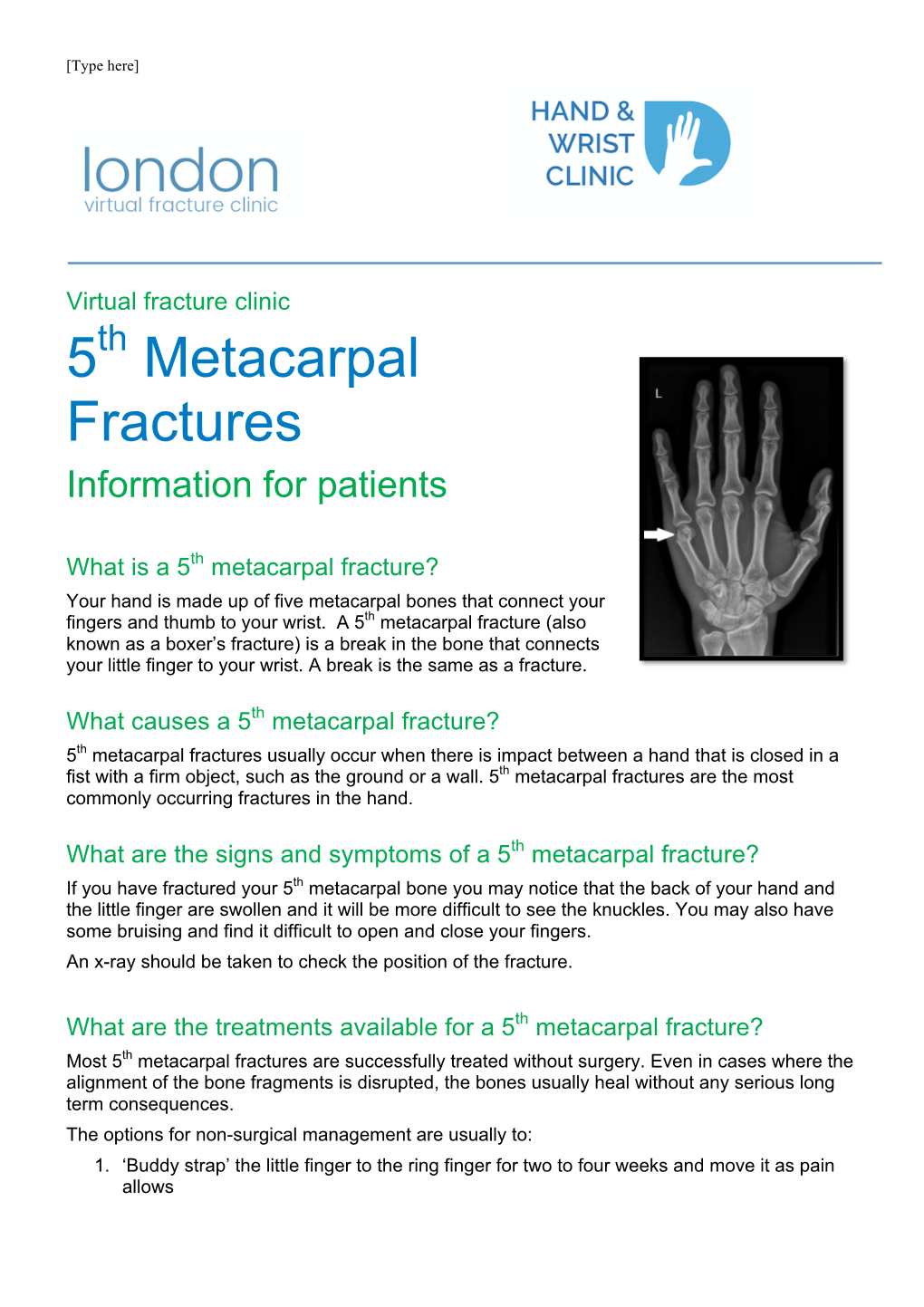 5th metacarpal fracture symptoms