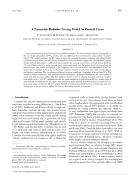 A Parametric Radiative Forcing Model for Contrail Cirrus