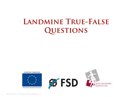 Landmine True-False Questions