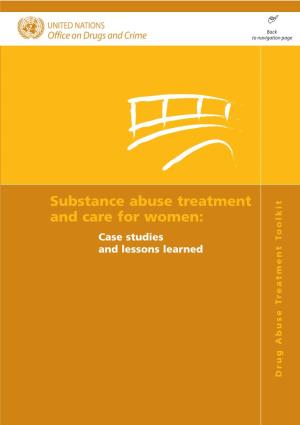 Substance Abuse Treatment and Care for Women: Case Studies and Lessons Learned