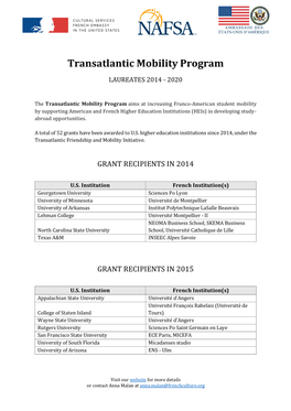 Grant Recipients in 2014
