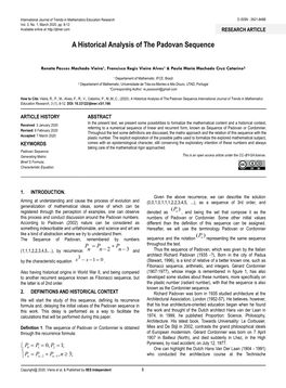 A Historical Analysis of the Padovan Sequence