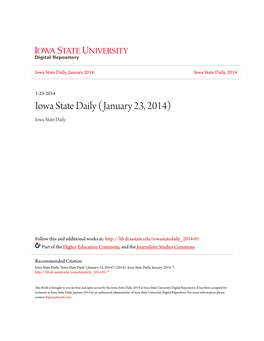 Iowa State Daily (January 23, 2014) Iowa State Daily